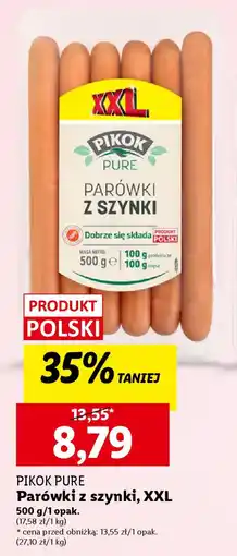 Lidl PIKOK PURE Parówki z szynki, XXL 500 g oferta