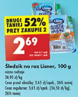 Biedronka Śledzik na raz Lisner 100 g oferta