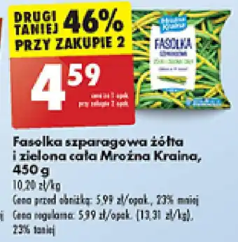 Biedronka Fasolka szparagowa żółta i zielona cała Mroźna Kraina 450 g oferta