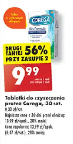Biedronka Tabletki do czyszczenia protez Corega, 30 szt. oferta