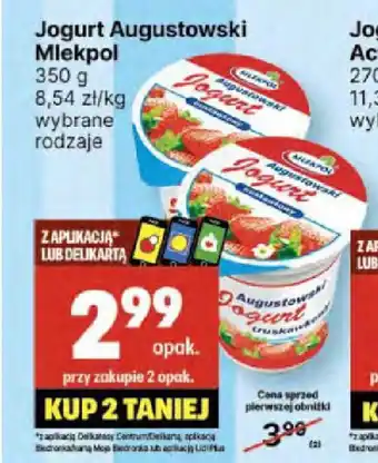 Delikatesy Centrum Jogurt Augustowski Mlekpol 350g oferta