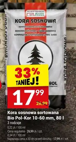Twój Market Kora sosnowa sortowana Bio Pol-Kor 10-60 mm, 80 I oferta