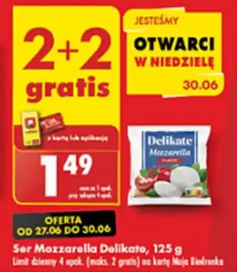 Biedronka Ser Mozzarella Delikate 125 g oferta
