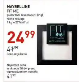 MAYBELLINE FIT ME puder 090 Translucent (9 g)