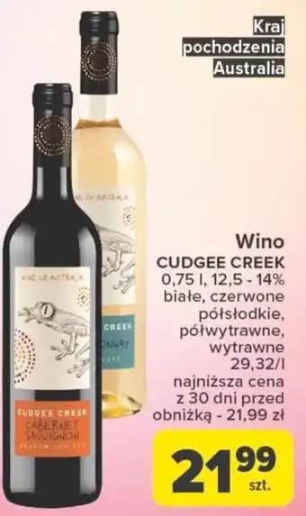 Carrefour Market CUDGEE CREEK Wino 0,75 L oferta