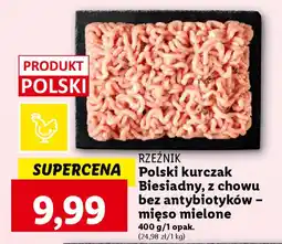 Lidl RZEŹNIK Polski kurczak Biesiadny, z chowu bez antybiotyków - mięso mielone 400 g oferta