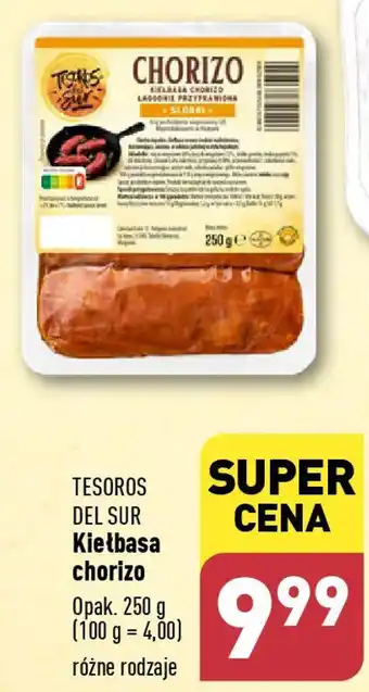 ALDI TESOROS DEL SUR Kiełbasa chorizo 250g oferta