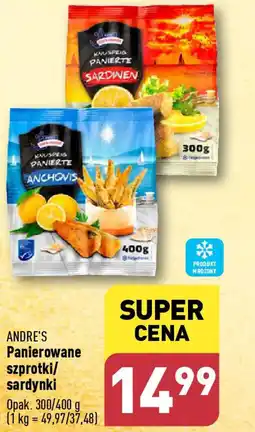 ALDI ANDRE'S Panierowane szprotki/sardynki 300/400g oferta