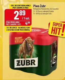 Polomarket Żubr Piwo jasne 3 l (6 x 0,5 l) oferta