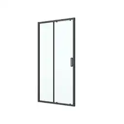 Castorama Drzwi prysznicowe przesuwne GoodHome Ledava 120 cm czarne matowe / transparentne oferta