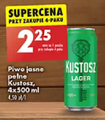 Biedronka Piwo jasne pełne Kustosz, 500 ml oferta