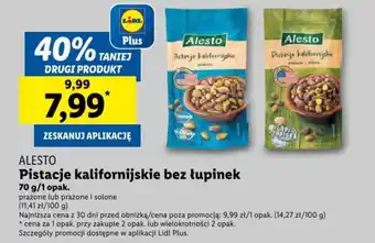 Lidl ALESTO Pistacje kalifornijskie bez łupinek 70 g oferta