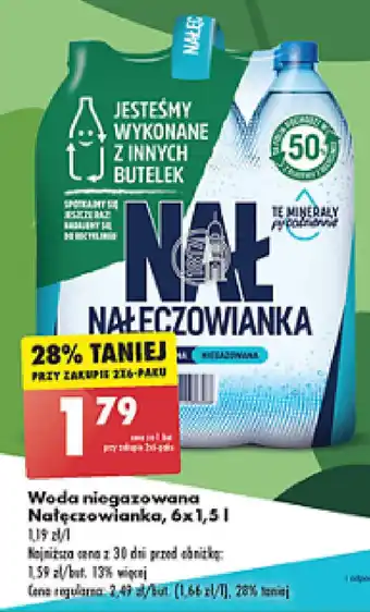 Biedronka Woda niegazowana Nałęczowianka, 1,5 l oferta