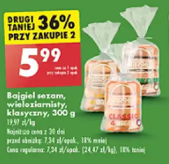 Biedronka Bajgiel sezam, wieloziarnisty, klasyczny, 300 g oferta