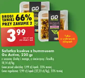 Biedronka Sałatka kuskus z hummusem Go Active, 220 g oferta