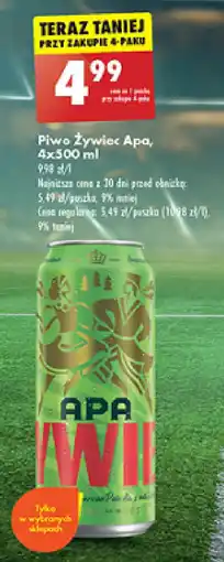 Biedronka Piwo Żywiec Apa, 500 ml oferta