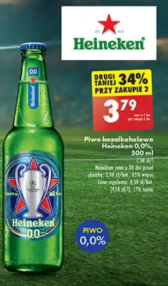 Biedronka Piwo bezalkoholowe Heineken 0,0%, 500 ml oferta