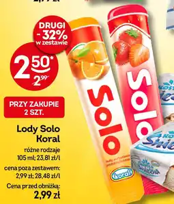Żabka Lody Solo Koral 105 ml oferta