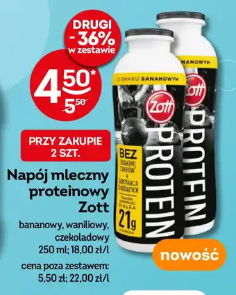 Żabka Napój mleczny proteinowy Zott 250 ml oferta