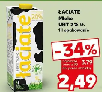 Kaufland ŁACIATE Mleko UHT 2% tł. 1 l oferta
