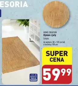 ALDI HOME CREATION Dywan z juty 80 x 120 cm / śr. 100 cm oferta