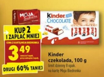 Biedronka Kinder czekolada 100g oferta