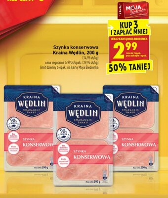 Biedronka Szynka konserwowa Kraina Wędlin 200g oferta