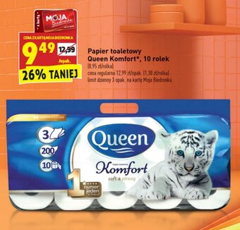 Biedronka Papier toaletowy Queen Komfort 10 rolek oferta