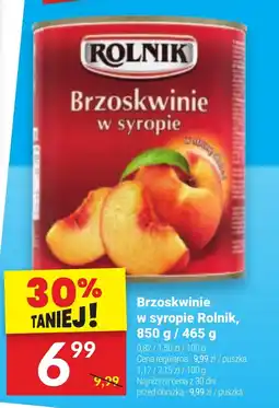 Twój Market Brzoskwinie w syropie Rolnik, 850 g / 465 g oferta
