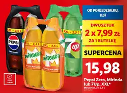 Pepsi Zero, Mirinda lub 7Up, XXL, 2 x 2,5 L
