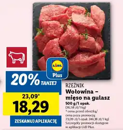 Lidl RZEŹNIK Wołowina - mięso na gulasz 500 g oferta