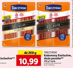 Lidl TARCZYŃSKI Kabanosy Exclusive, duża paczka 250 g oferta
