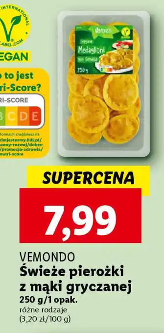 Lidl VEMONDO Świeże pierożki z mąki gryczanej 250 g oferta