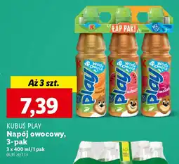 Lidl KUBUŚ PLAY Napój owocowy, 3 x 400 ml oferta