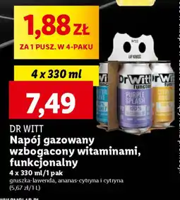 Lidl DR WITT Napój gazowany wzbogacony witaminami, funkcjonalny 4 x 330 ml oferta