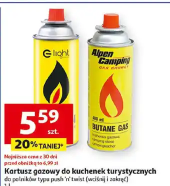 Auchan Kartusz gazowy do kuchenek turystycznych oferta