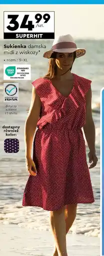 Biedronka Sukienka damska midi z wiskozy oferta