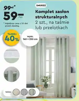 Biedronka Smukée Komplet zasłon strukturalnych 2 szt. oferta