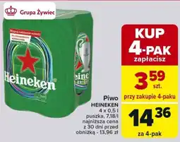 Carrefour Piwo HEINEKEN 4 x 0,5 l oferta