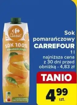Carrefour Sok pomarańczowy CARREFOUR 1 l oferta