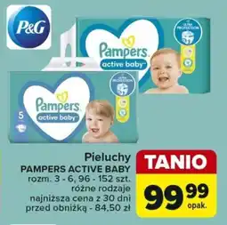 Carrefour Pieluchy PAMPERS ACTIVE BABY 96 - 152 szt. oferta
