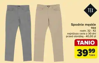 Carrefour Spodnie męskie TEX oferta