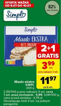 Carrefour Masło ekstra SIMPL 200 g oferta