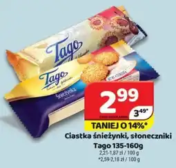 Ciastka śnieżynki, słoneczniki Tago 135-160 g