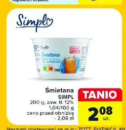 Carrefour Śmietana 12 % Simpl oferta