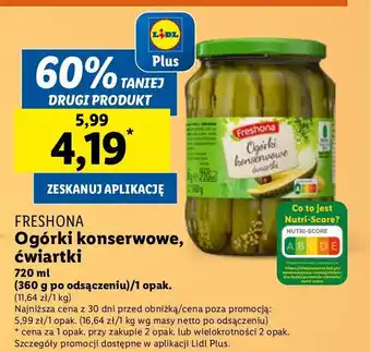 Lidl Ogórki konserowe Freshona oferta