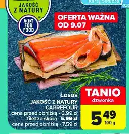Carrefour Market Łosoś filet ze skóra Jakość z natury carrefour oferta