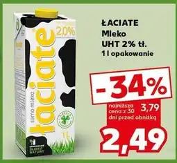 Kaufland Łaciate Mleko UHT 2,0 % 1 l oferta