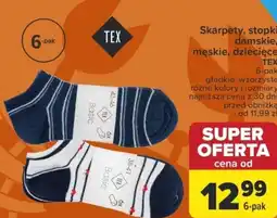 Carrefour TEX Skarpetki, stopki damskie, męskie, dziecięce 6-pak oferta