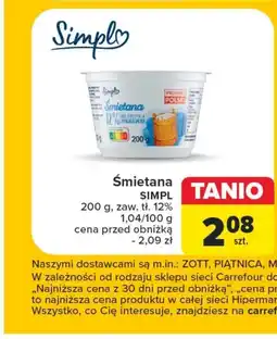 Carrefour Market Śmietana Simpl oferta